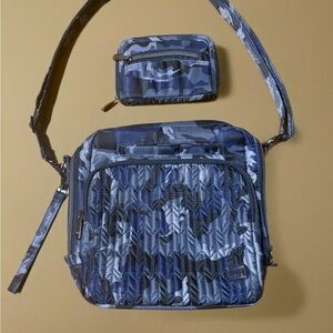 Lug Ranger Navy Camo crossbody with matching rodeo wallet with extra strap